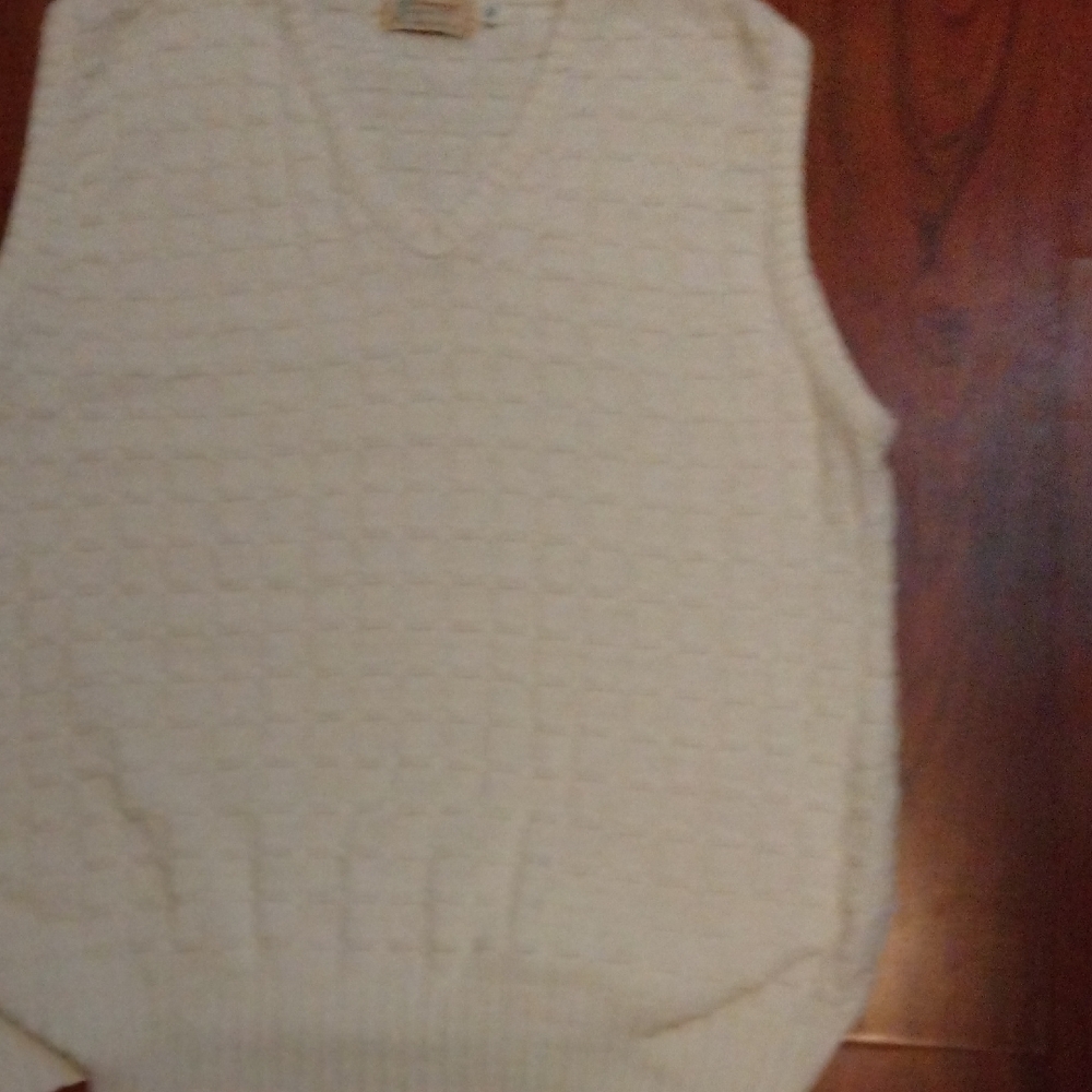 Men's Cream V-Neck Vest